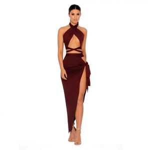 OH POLLY BURGUNDY TWO PIECE SET